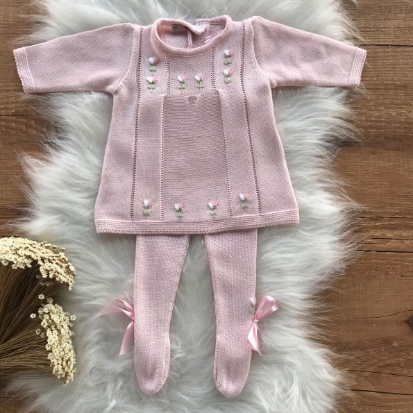 Vestido com Meia Calça Bebe Bordado Premium